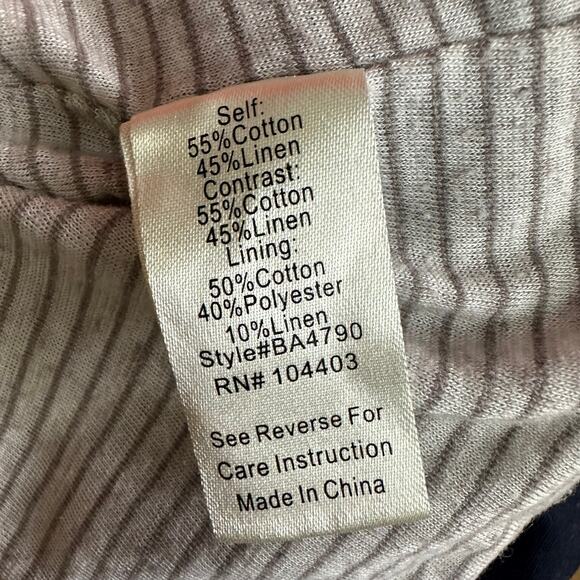 Color Block Jacket BLU PEPPER Linen Full zip Small Womens - Picture 5 of 5